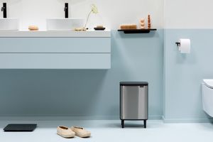 Brabantia bo hi afvalemmer 12 liter met kunststof binnenemmer matt steel fingerprint proof