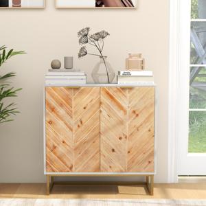 Dressoir Opbergkast met Deuren en Plank Consoletafel met Metalen Poten Modern Bijzetmeubilair voor Woonkamer Eetkamer Hal