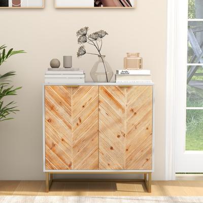 Dressoir Opbergkast met Deuren en Plank Consoletafel met Metalen Poten Modern Bijzetmeubilair voor Woonkamer Eetkamer Hal
