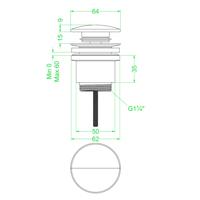 Design Afvoerplug IVY Stop&Go Chroom