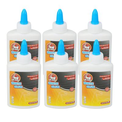 Mr Glue Lijm - 6x - 120 ml - wit - in fles - extra sterk - flexibele fix - snel drogend