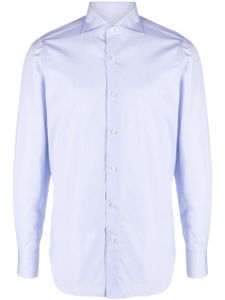 Finamore 1925 Napoli chemise en coton à manches longues - Bleu