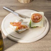 Serveer plank - Set van 5x stuks - rond - 28 cm - hout - ham plankje - broodplank - hapjes serveerpl