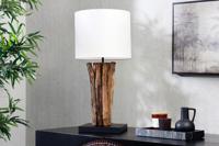 Design tafellamp PERIFERE 60cm natuurlijk wit rond teakhout handgemaakt - 43453 - thumbnail