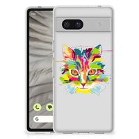 Google Pixel 7A Telefoonhoesje met Naam Cat Color - thumbnail