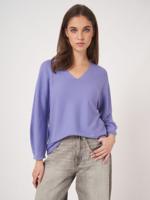 V-hals trui van cashmere en katoen