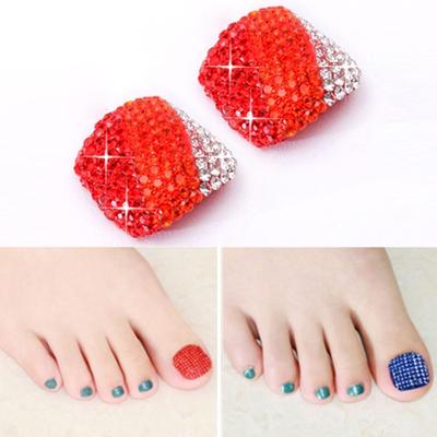 2 stuks Crystal nep Nail Art Tips Rhinestone volledige dekking teennagels Decals stickers (NO: 21)