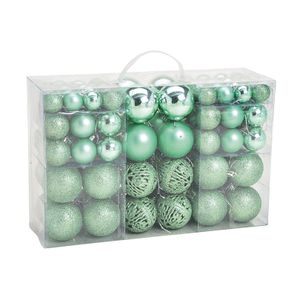 100x stuks kunststof kerstballen mint groen 3, 4 en 6 cm   -