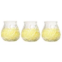 Citronella lowboy tafelkaars - 3x - 7 cm - 17 branduren - citrusgeur