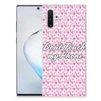 Samsung Galaxy Note 10 Plus Silicone-hoesje Flowers Pink DTMP - thumbnail