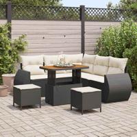 Tuinbankenset 8 pcs Zwart poly rattan
