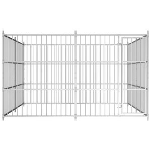 The Living Store Hondenkennel - Zilver - 300 x 150 x 185 cm - Gegalvaniseerd Staal