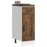 Keuken onderkast Kalmar bewerkt hout gerookt eikenkleurig