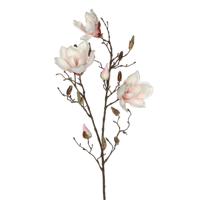 Mica Decorations Kunstbloemen Magnolia takken - 90 cm - wit/roze - Kunst zijde - Boeket