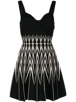 Alexander McQueen robe bicolore à motif zigzag - Noir