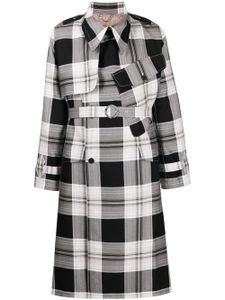 Charles Jeffrey Loverboy trench asymétrique à motif tartan - Noir