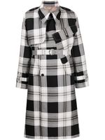 Charles Jeffrey Loverboy trench asymétrique à motif tartan - Noir - thumbnail