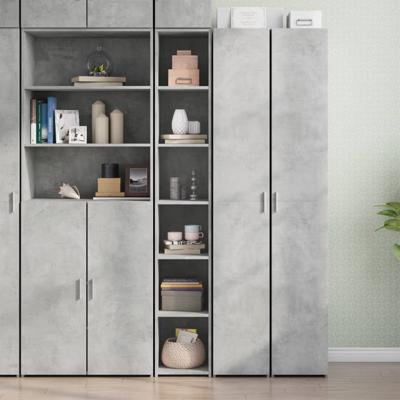 Hoge kast 30x41x185 cm bewerkt hout betongrijs