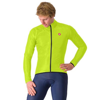 Castelli Squall shell jacket lange mouw electric lime/silver reflex heren Castelli Squall shell jacket lange mouw electric lime/silver reflex heren