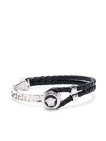 Versace bracelet Greca en cuir tressé - Noir