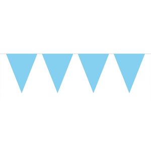 Licht blauwe babyshower vlaggenlijn XL 10 meter