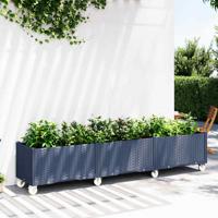Plantenbak met wielen 240x50x54 cm polypropeen blauwgrijs