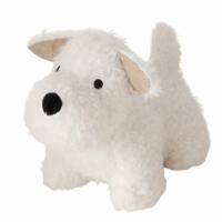 Boltze Deurstopper Hondje - 1 kg - wit - knuffeldier - H17 cm - deurstop