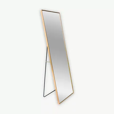 Alu spiegel 50x150cm goud curved standing