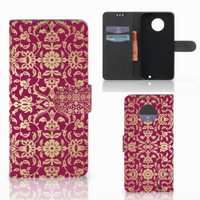 Wallet Case Motorola Moto G6 Plus Barok Pink - thumbnail