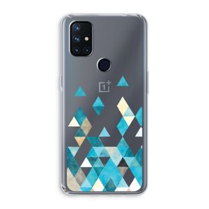 Gekleurde driehoekjes blauw: OnePlus Nord N10 5G Transparant Hoesje