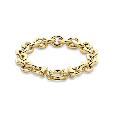 14k Geelgouden Armband met Fantasie Schakels - 19cm Draaglengte en 11mm Schakelbreedte