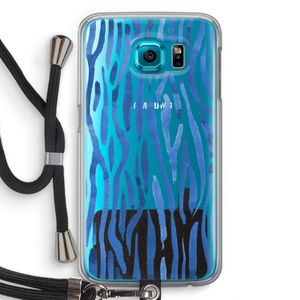 Blauwe nerven: Samsung Galaxy S6 Transparant Hoesje met koord