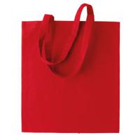 Katoenen schoudertasje - rood - 38 x 42 cm - Boodschappentas - met hengsels