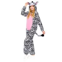 Zebra Onesie Met Capuchon Volwassenen Zebra Onesie Met Capuchon Volwassenen