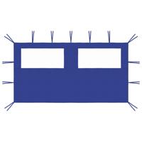 Prieelzijwand met ramen 4x2 m blauw
