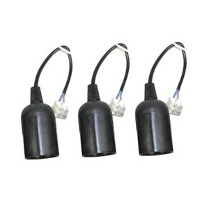 3x zwarte lamp verhuisfitting E27    -