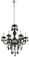 Kroonluchter zwart 'Cuimbra' chrome 6x E14 fitting 670mm Kroonluchter zwart 'Cuimbra' chrome 6x E14 fitting 670mm