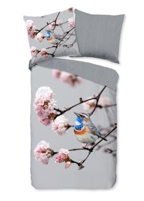 Pure Dekbedovertrek "blauwborst vogel" - Grijs - (135x200 cm) - Microfiber Pure Dekbedovertrek "blauwborst vogel" - Grijs - (135x200 cm) - Microfiber