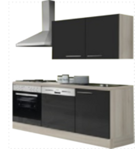 Kitchenette 180 antraciet hoogglans incl all apparatuur RAI-052