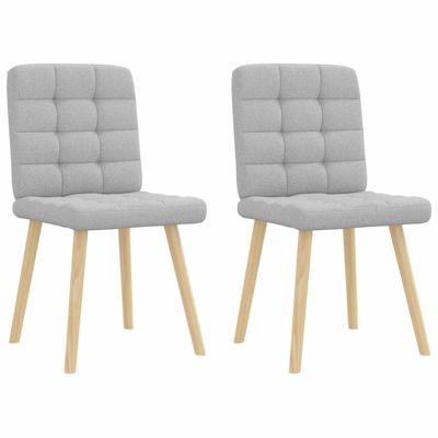 Eetkamerstoelen 2 st stof wolk grijs