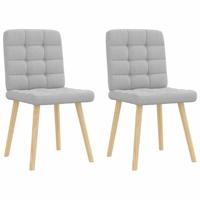 Eetkamerstoelen 2 st stof wolk grijs