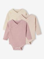 Set van 3 body's met strepen, opening voor pasgeborenen rozen Set van 3 body's met strepen, opening voor pasgeborenen rozen