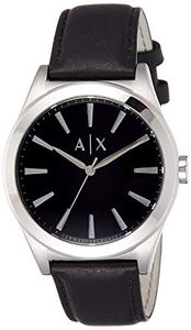 Horlogeband Armani Exchange AX2323 Leder Zwart 22mm