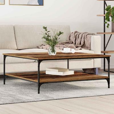 Salontafel Oud hout 100 x 100 x 40 cm Bewerkt hout