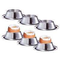 Zeller Eierdopjes - 12x stuks - RVS - 5 cm - Ontbijten en Pasen - Eierdoppen - zilver