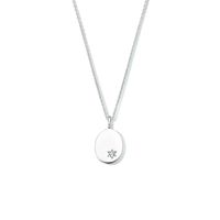 Graveerketting Zilver Ovaal Zirkonia 0,9 mm 41 + 4 cm