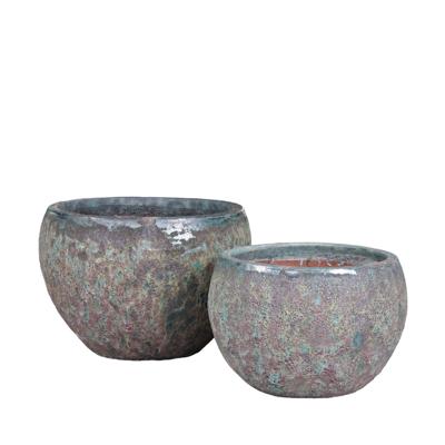 Caedyn Keramieken Pot Groen - set van 2