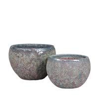 Caedyn Keramieken Pot Groen - set van 2