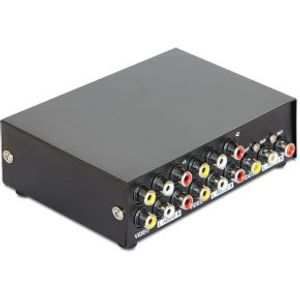 Delock 87637 Switch Audio/Video 4-poorts handmatig bidirectioneel
