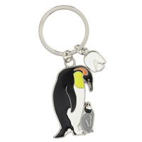 Metalen pinguin dieren sleutelhanger 5 cm   -